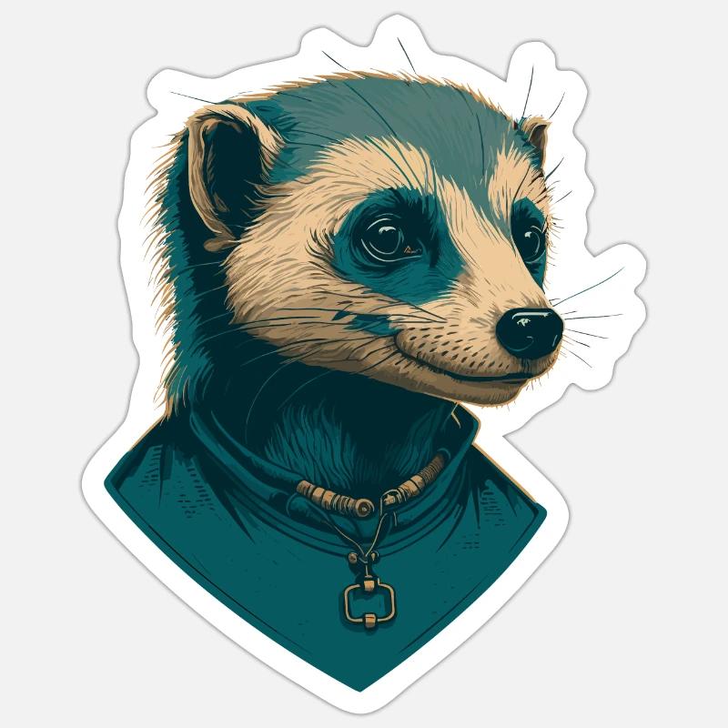 Frettchen-Liebe - Sticker Größe S (10 x 10 cm) - Mattweiß