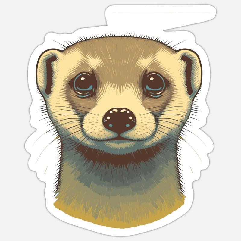 Frettchen Design Sticker Größe S (10 x 10 cm)