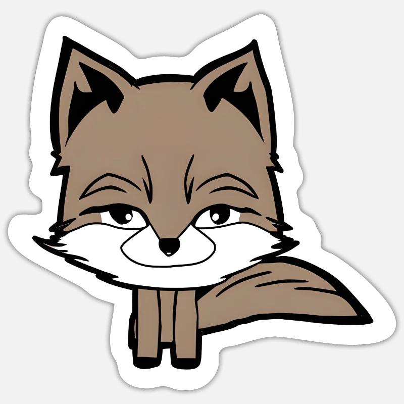 Fuchs - Sticker Größe S (10 x 10 cm) - Mattweiß