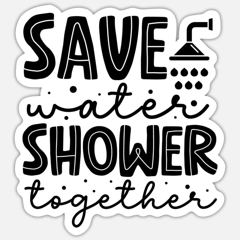 Douche d’eau Save ensemble - Sticker taille S (10 x 10 cm) - blanc mat