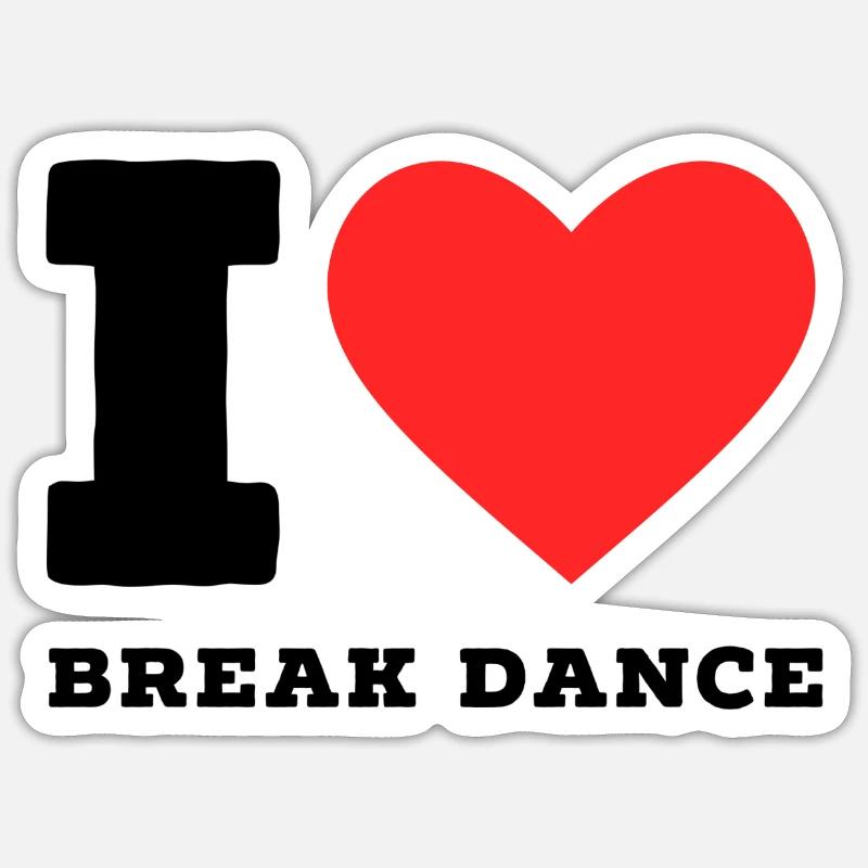 Ich liebe Breakdance - Sticker Größe S (10 x 10 cm) - Mattweiß