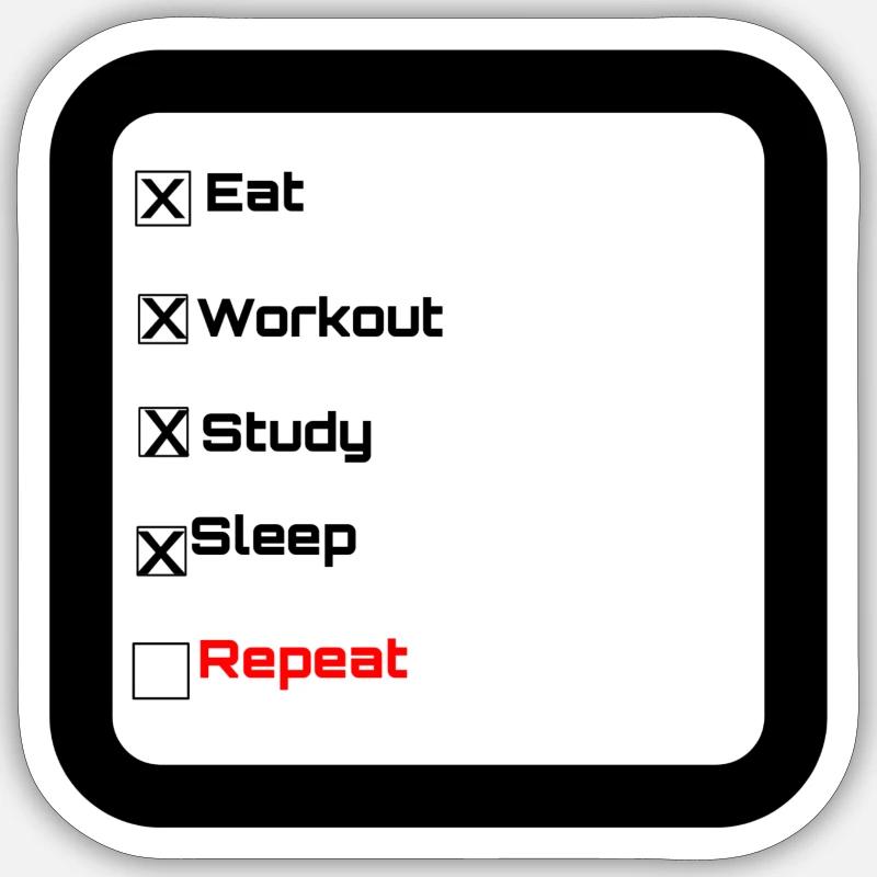 Daily routine - Sticker Größe S (10 x 10 cm) - Mattweiß