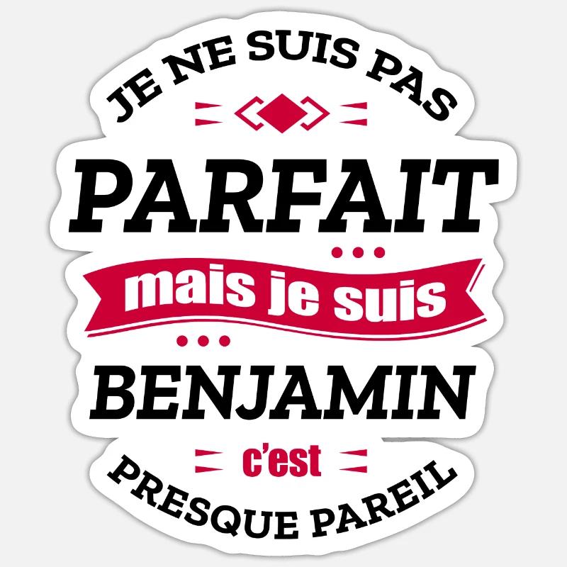 BENJAMIN PARFAIT - PRENOM BENJAMIN Sticker taille S (10 x 10 cm)
