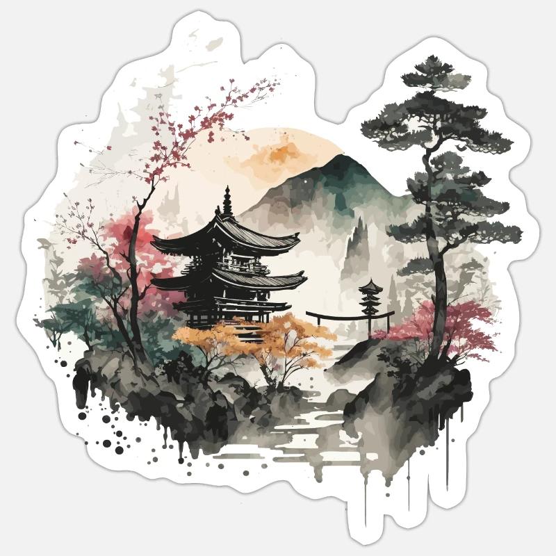 Sakura - Sticker Größe S (10 x 10 cm) - Mattweiß