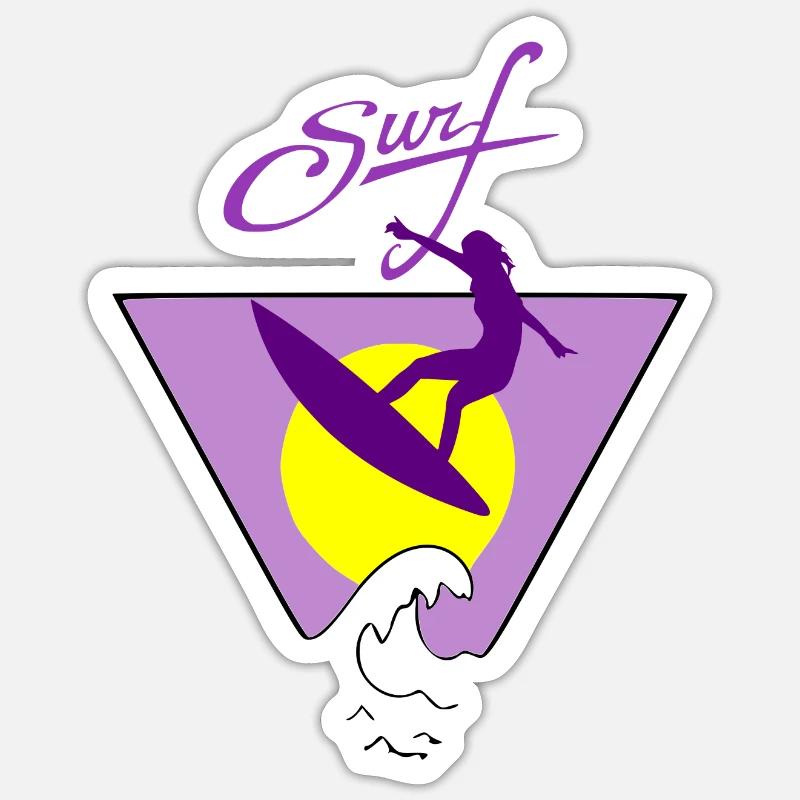 Surf - Sticker taille S (10 x 10 cm) - blanc mat