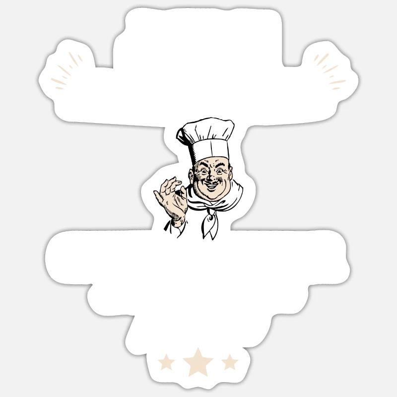 papa cuisinier cool - Sticker taille S (10 x 10 cm) - blanc mat