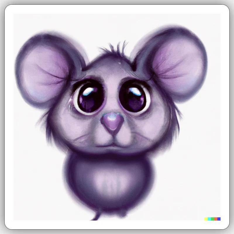 Sad Mouse - Sticker Größe S (10 x 10 cm) - Mattweiß