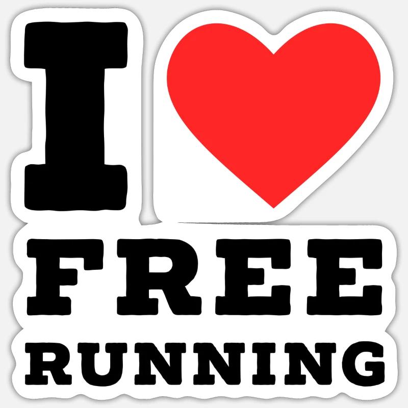 J’adore la course libre - Sticker taille S (10 x 10 cm) - blanc mat