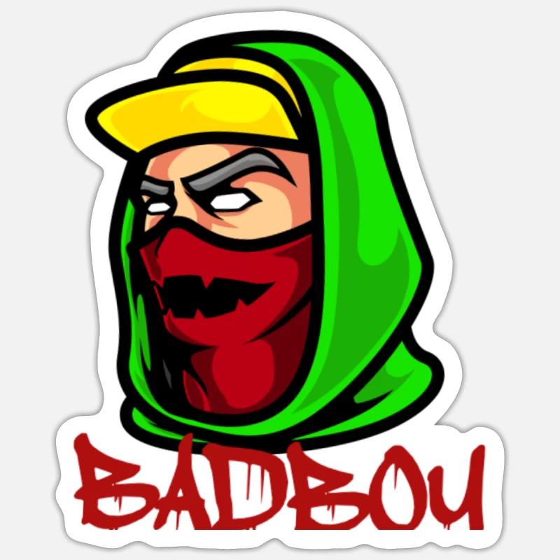 BADBOY Stil - Sticker Größe S (10 x 10 cm) - Mattweiß
