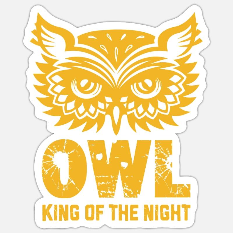 Hiboux - Eagle Owl Citation 6 - col - Sticker taille S (10 x 10 cm) - blanc mat