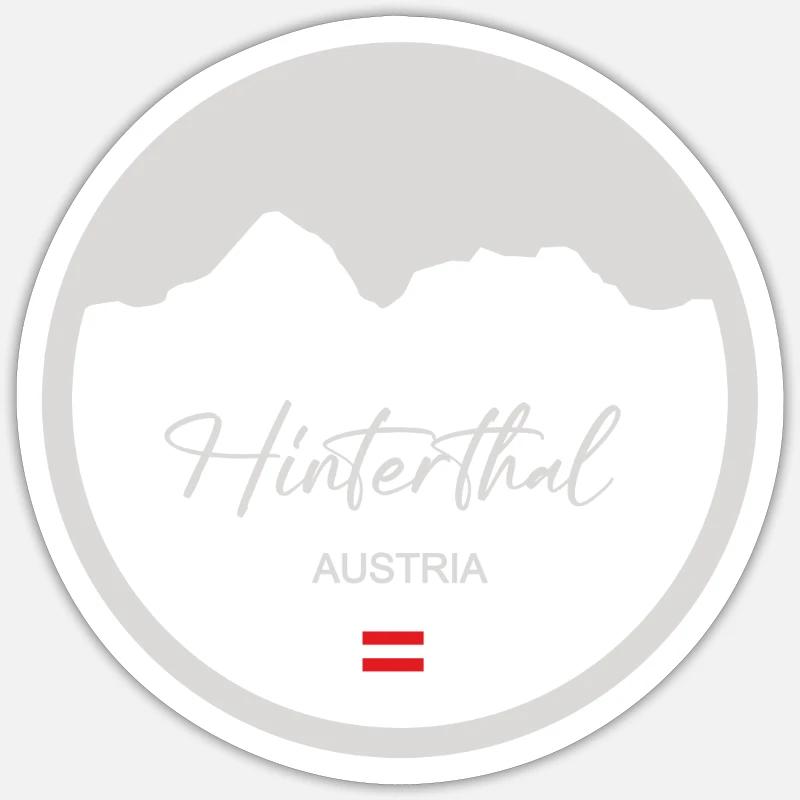 Hinterthal Austria Mountain Circle - Sticker Größe S (10 x 10 cm) - Mattweiß