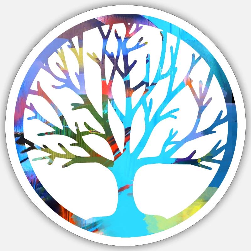 Baum des Lebens ,Lebensbaum,Graffiti,Malerei - Sticker Größe S (10 x 10 cm) - Mattweiß