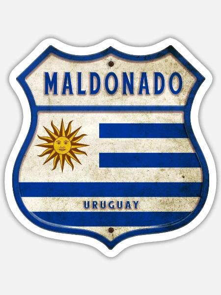 Maldonado Uruguay Vintage Design - Sticker Größe S (10 x 10 cm) - Mattweiß
