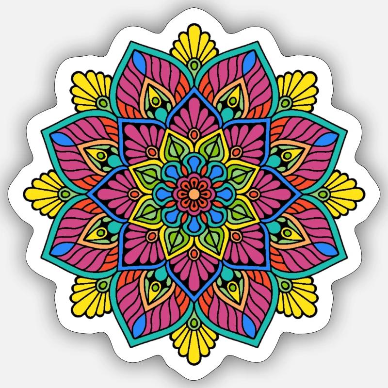 Mandala - Sticker taille S (10 x 10 cm) - blanc mat