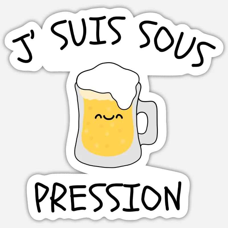 J'suis sous pression - Sticker taille S (10 x 10 cm) - blanc mat