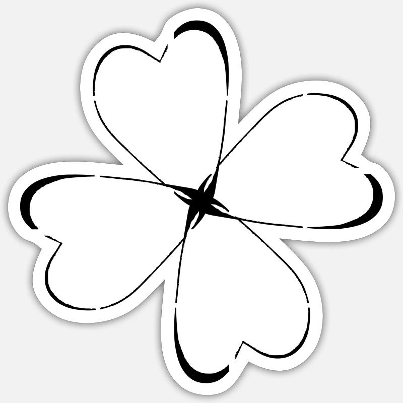 Vierblättriges Kleeblatt Sticker Größe S (10 x 10 cm)