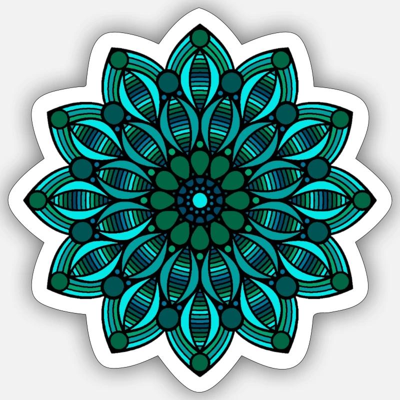 Mandala - Sticker taille S (10 x 10 cm) - blanc mat