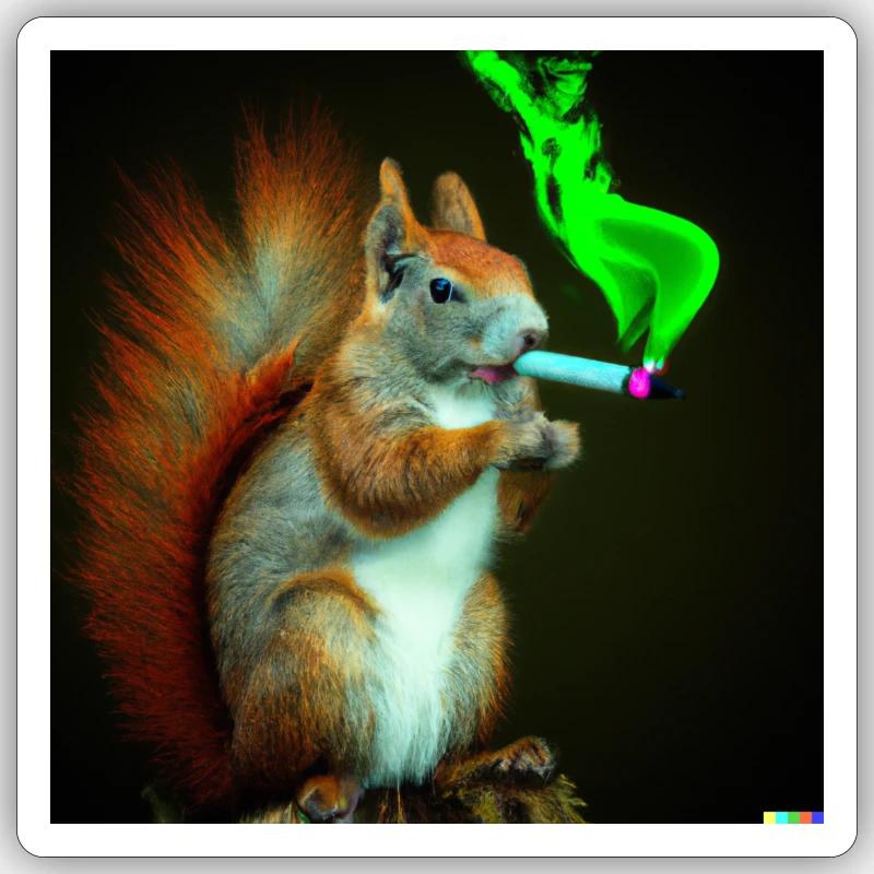 Neon Eichhörnchen Sticker Größe S (10 x 10 cm)