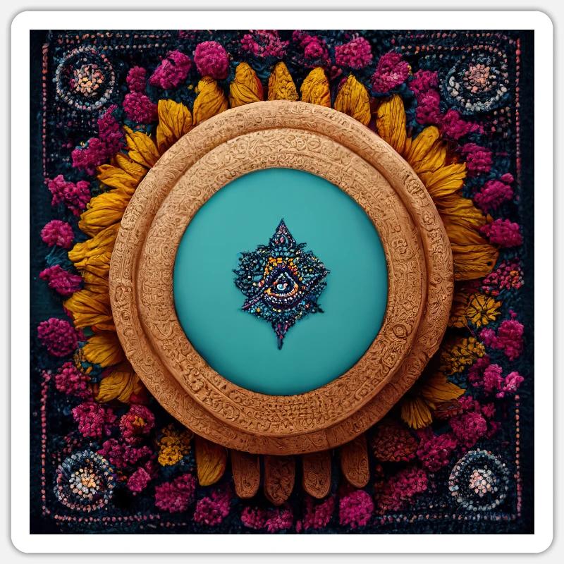 Boho Mandala Abstract - Sticker size S (10 x 10 cm) - white matte