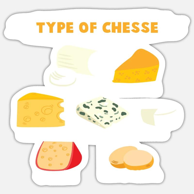 Type de fromage Sticker taille S (10 x 10 cm)