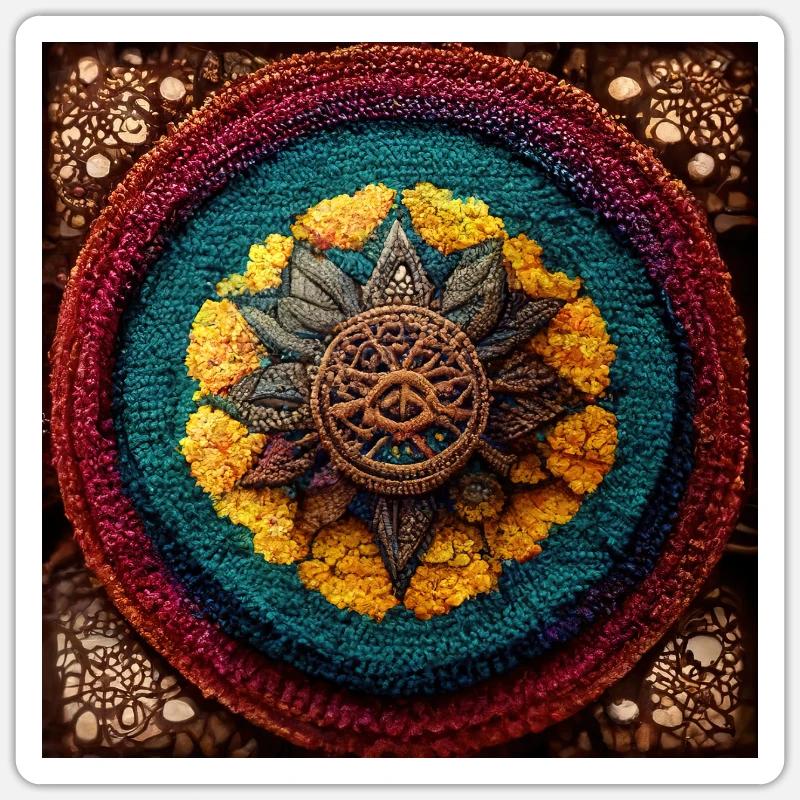 Boho Mandala Abstract - Sticker size S (10 x 10 cm) - white matte