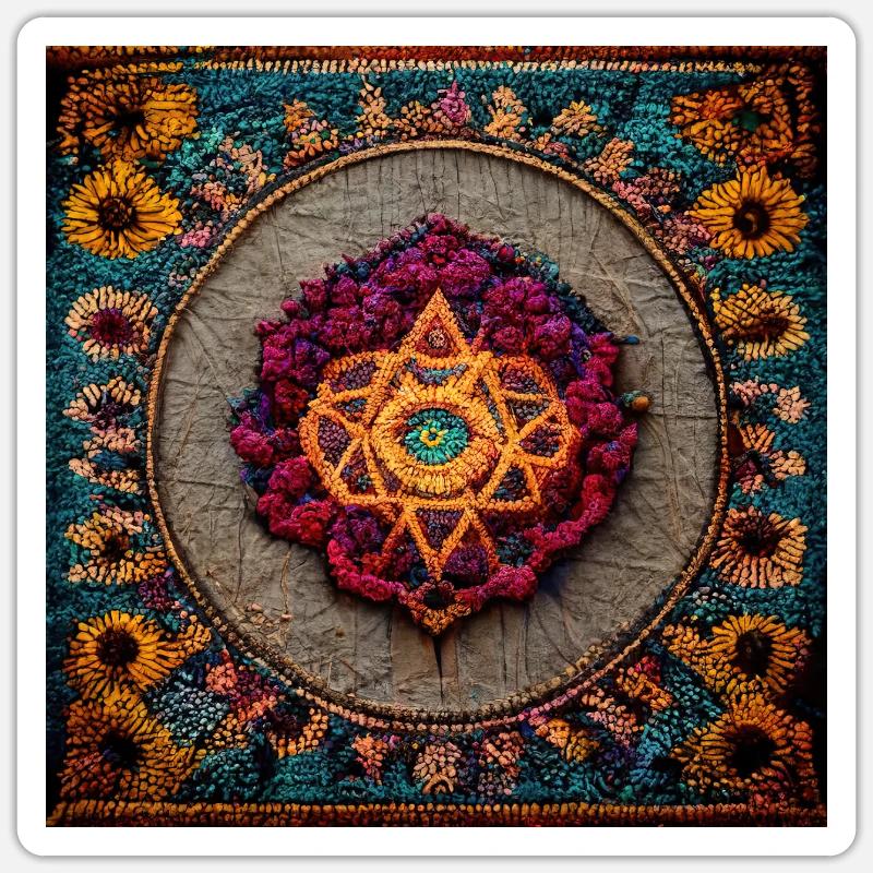 Boho Mandala Abstract - Sticker size S (10 x 10 cm) - white matte