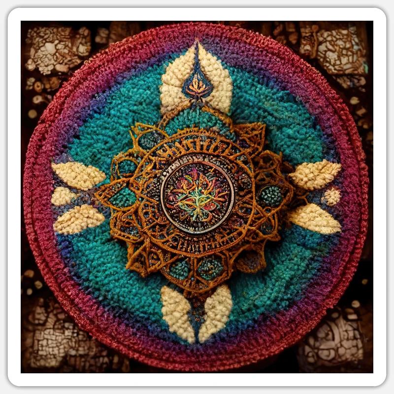 Boho Mandala Abstract - Sticker size S (10 x 10 cm) - white matte