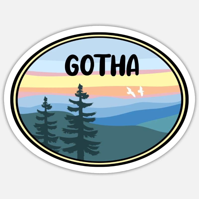 GothaLandschaft - Sticker Größe S (10 x 10 cm) - Mattweiß