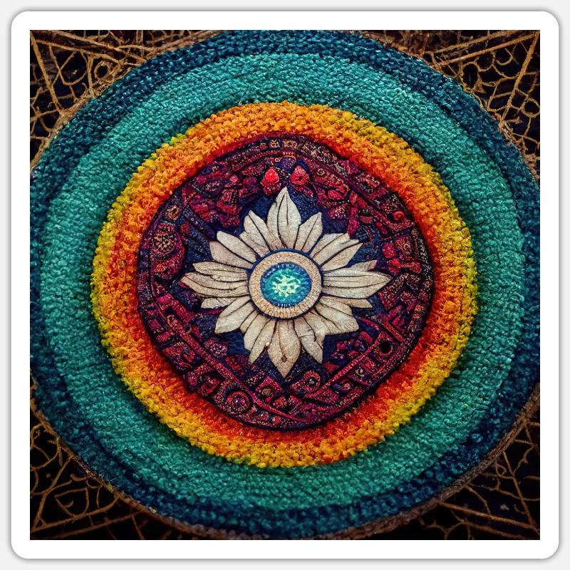 Boho Mandala Abstract - Sticker Größe S (10 x 10 cm) - Mattweiß