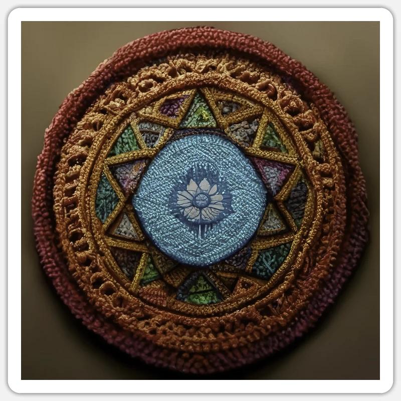 Boho Mandala Abstract - Sticker Größe S (10 x 10 cm) - Mattweiß