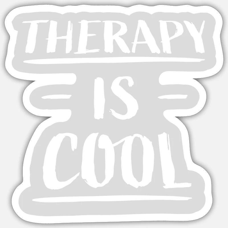 therapy is cool Quote - Sticker size S (10 x 10 cm) - white matte