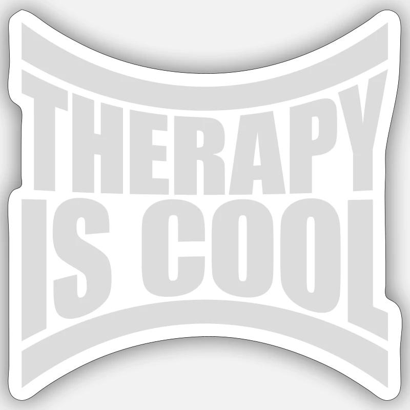 therapy is cool Quote - Sticker size S (10 x 10 cm) - white matte