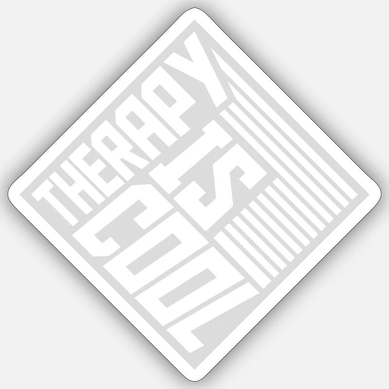 therapy is cool Quote - Sticker size S (10 x 10 cm) - white matte