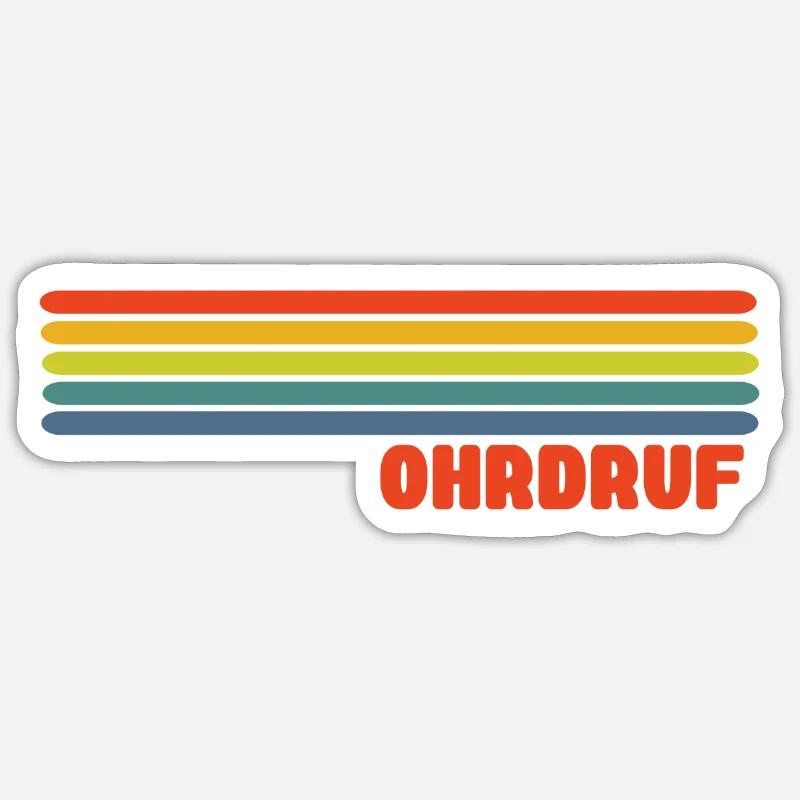 Ohrdruf Regenbogen - Sticker Größe S (10 x 10 cm) - Mattweiß