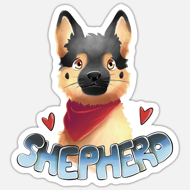 Schäferhund Sticker Größe S (10 x 10 cm)
