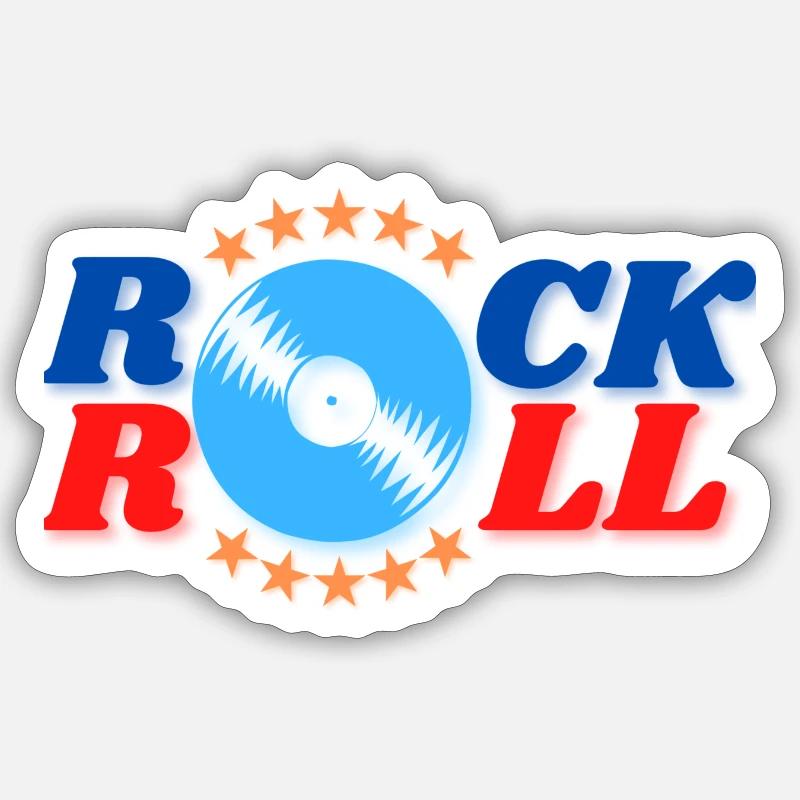 ROCK 'N' ROLL DISCO - Sticker size S (10 x 10 cm) - white matte