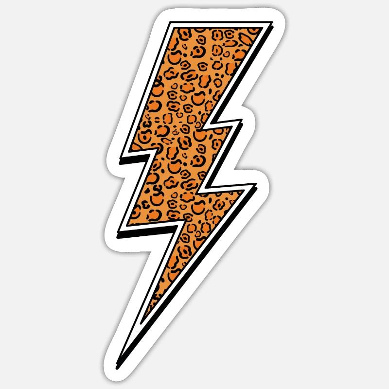 Blitz léopard - Sticker taille S (10 x 10 cm) - blanc mat