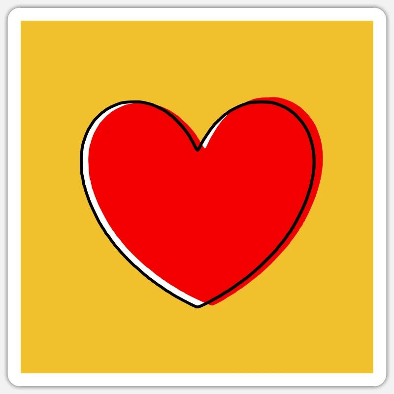 Saint-Valentin cœur rouge, st.valentin - Sticker taille S (10 x 10 cm) - blanc mat