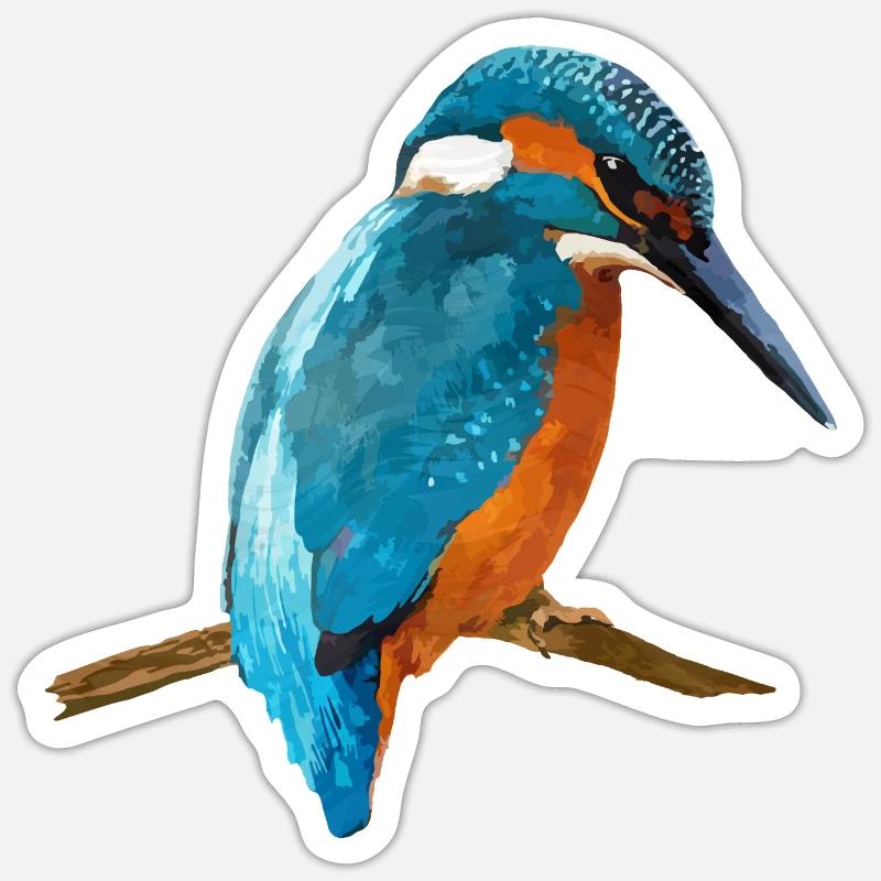 Fugl - Sticker størrelse S (10 x 10 cm) - mat hvid