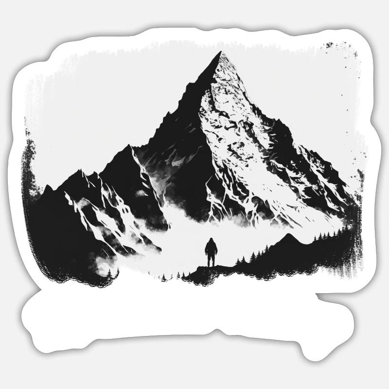 Mountain Calling 9 - Sticker taille S (10 x 10 cm) - blanc mat