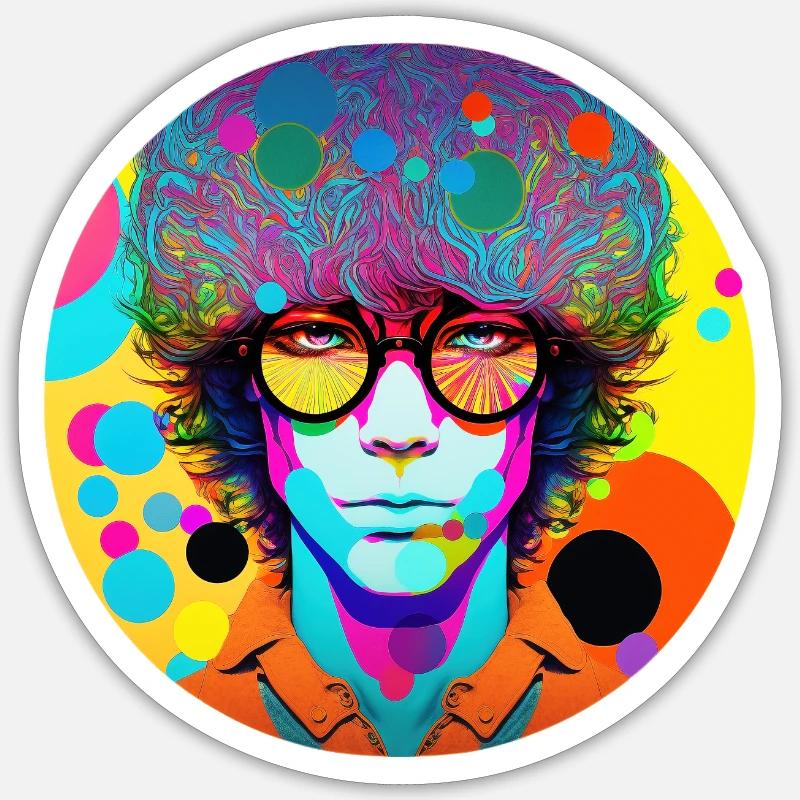 Psychedelic Man Sticker size S (10 x 10 cm)