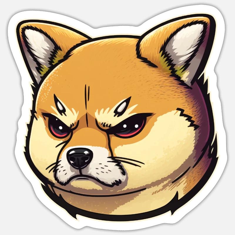 Shiba Grumpy - Sticker size S (10 x 10 cm) - white matte