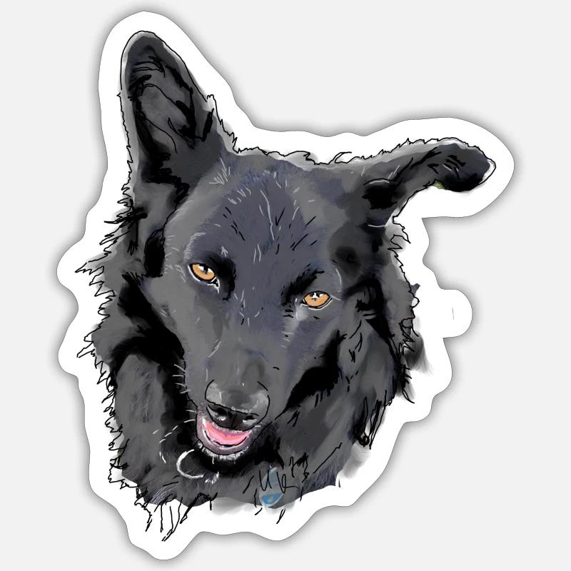 Mudi - Sticker taille S (10 x 10 cm) - blanc mat
