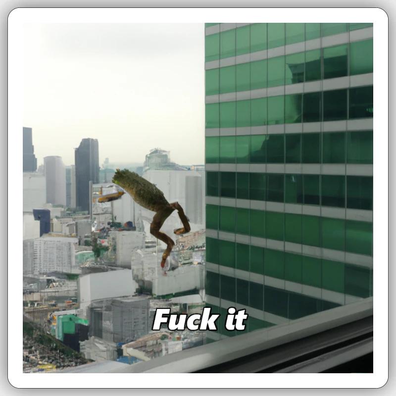 FK IT GRENOUILLE - Sticker taille S (10 x 10 cm) - blanc mat