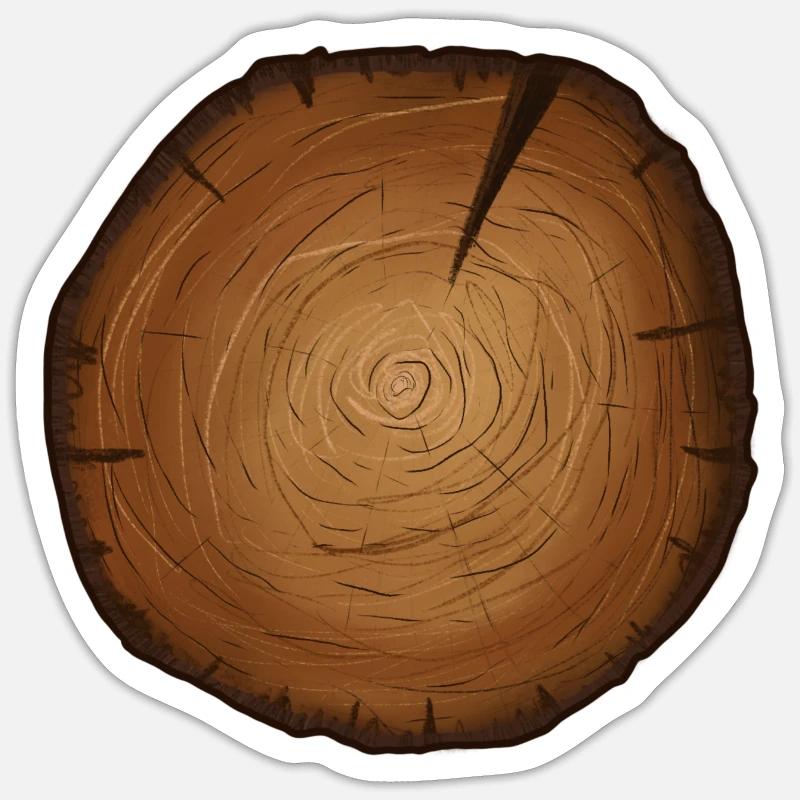 Holzstamm - Sticker Größe S (10 x 10 cm) - Mattweiß
