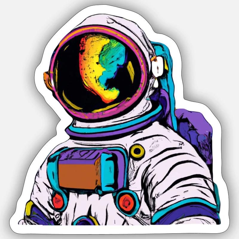 ASTRONAUT - SPACE - UNIVERSE - COMET Sticker size S (10 x 10 cm)