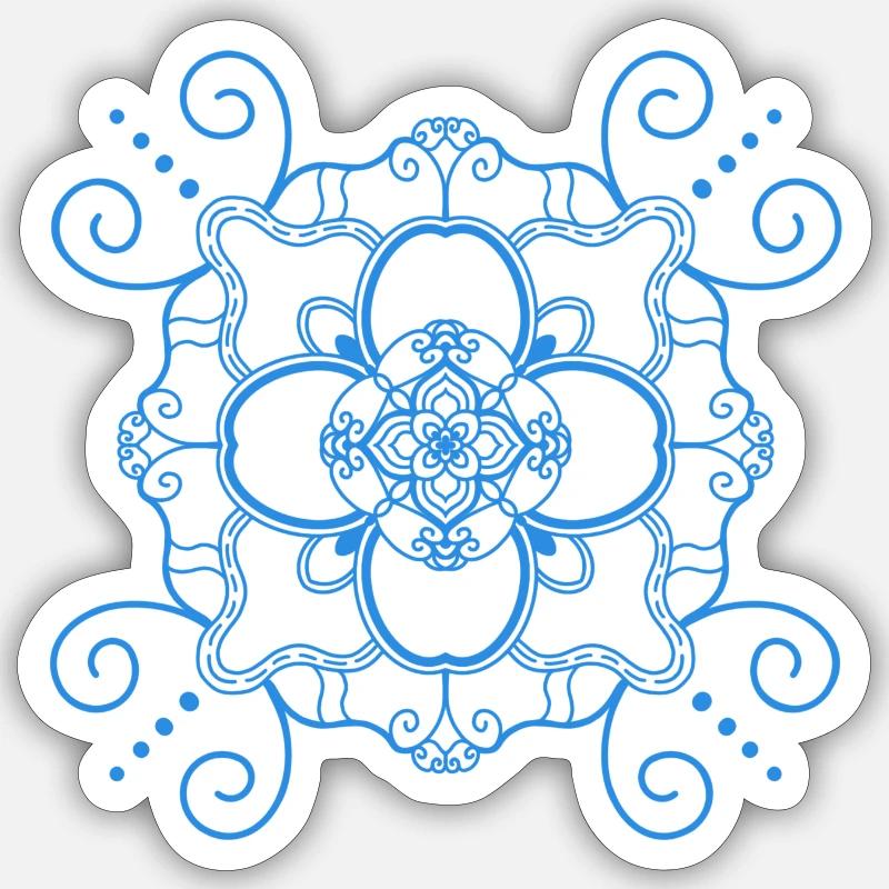 Mandala style - Blue - Sticker size S (10 x 10 cm) - white matte