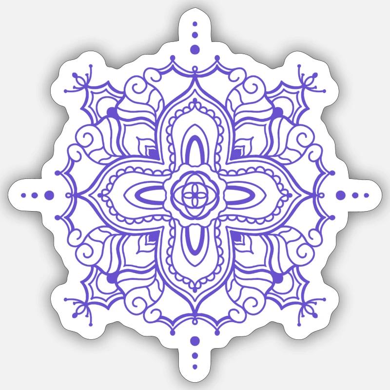 Style Mandala - Sticker taille S (10 x 10 cm) - blanc mat