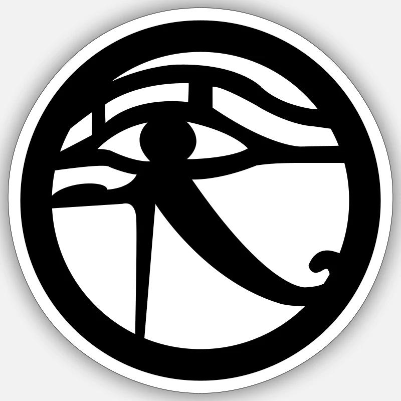 oeil oudja - Sticker taille S (10 x 10 cm) - blanc mat