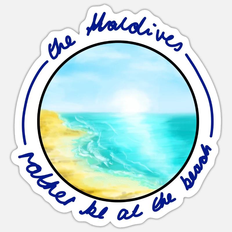 beach design - Sticker size S (10 x 10 cm) - white matte
